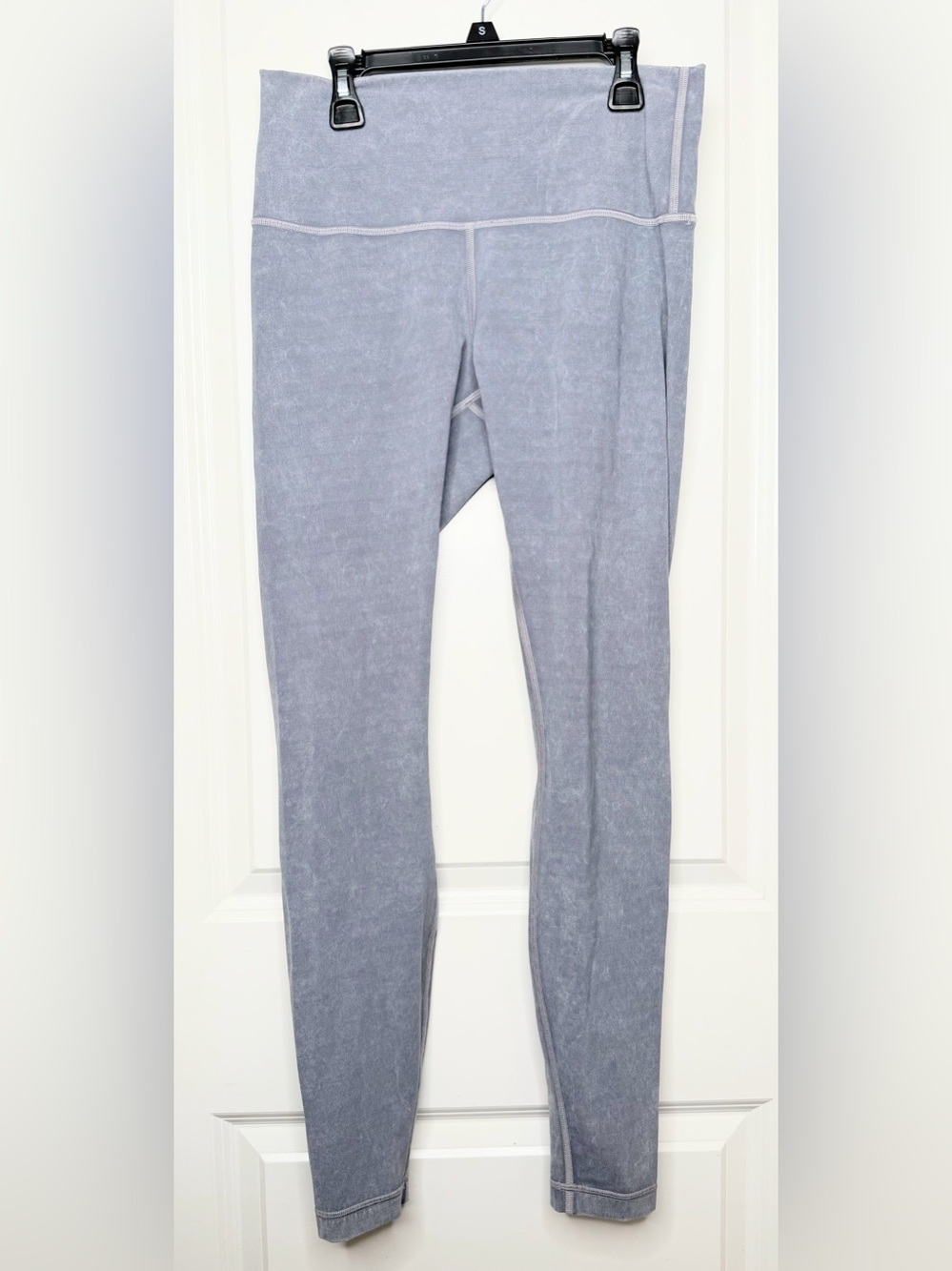 Lululemon Womens Medium High Rise Leggings Gray Washed Full Length Yoga Pants